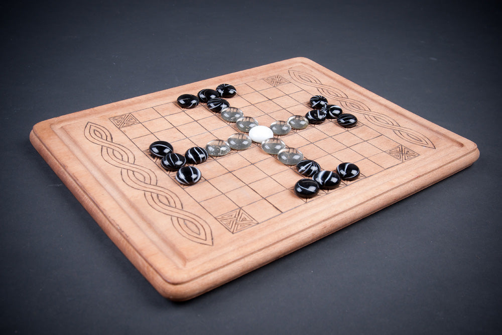 Hnefatafl: Engraved Wooden Square Board Game