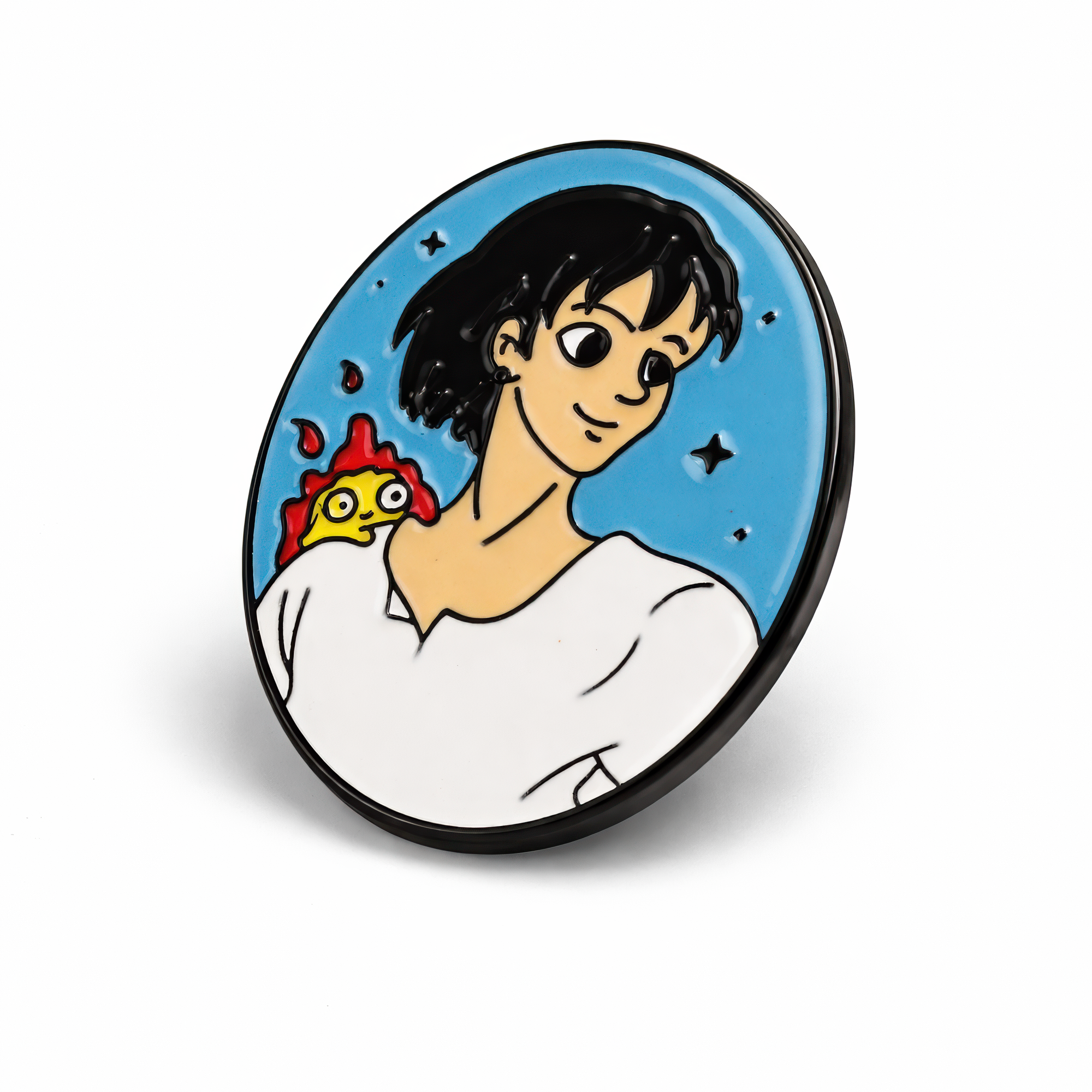 Sophie and Calcifer | 4 cm | Metal | Anime Pin | Howl's Moving Castle thumbnail 2