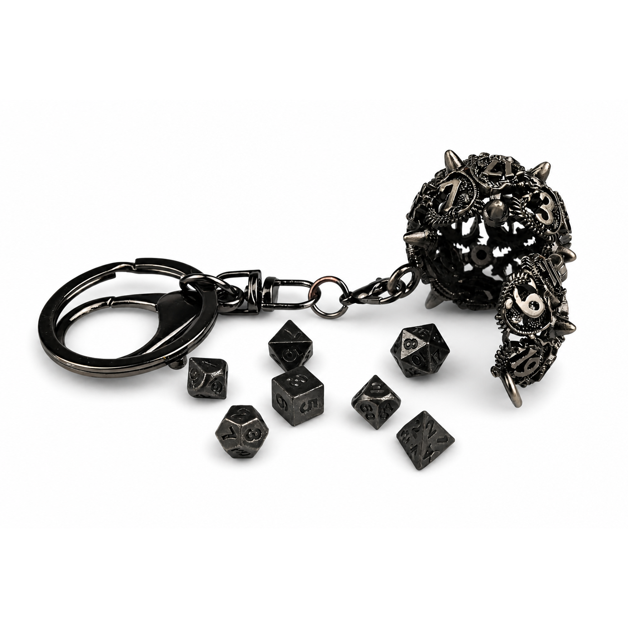 Container | 4 cm | Metal | Keychain Mini Dice | Dungeons and Dragons thumbnail 2