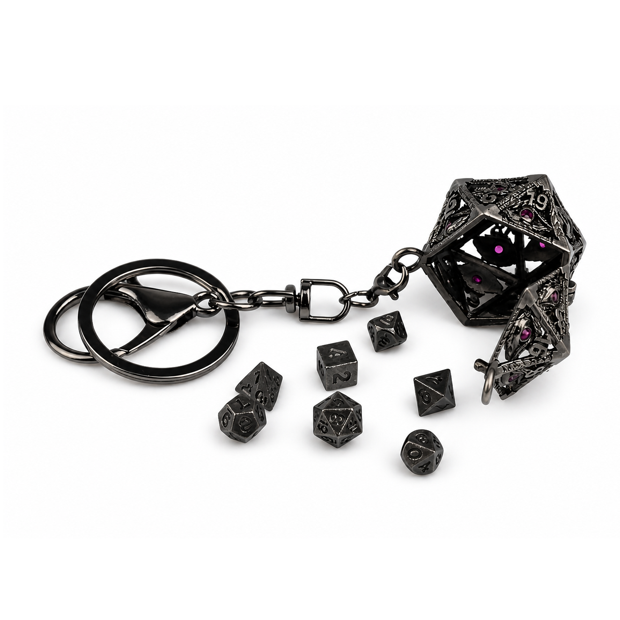 Container | 4 cm | Metal | Keychain Mini Dice | Dungeons and Dragons thumbnail 4