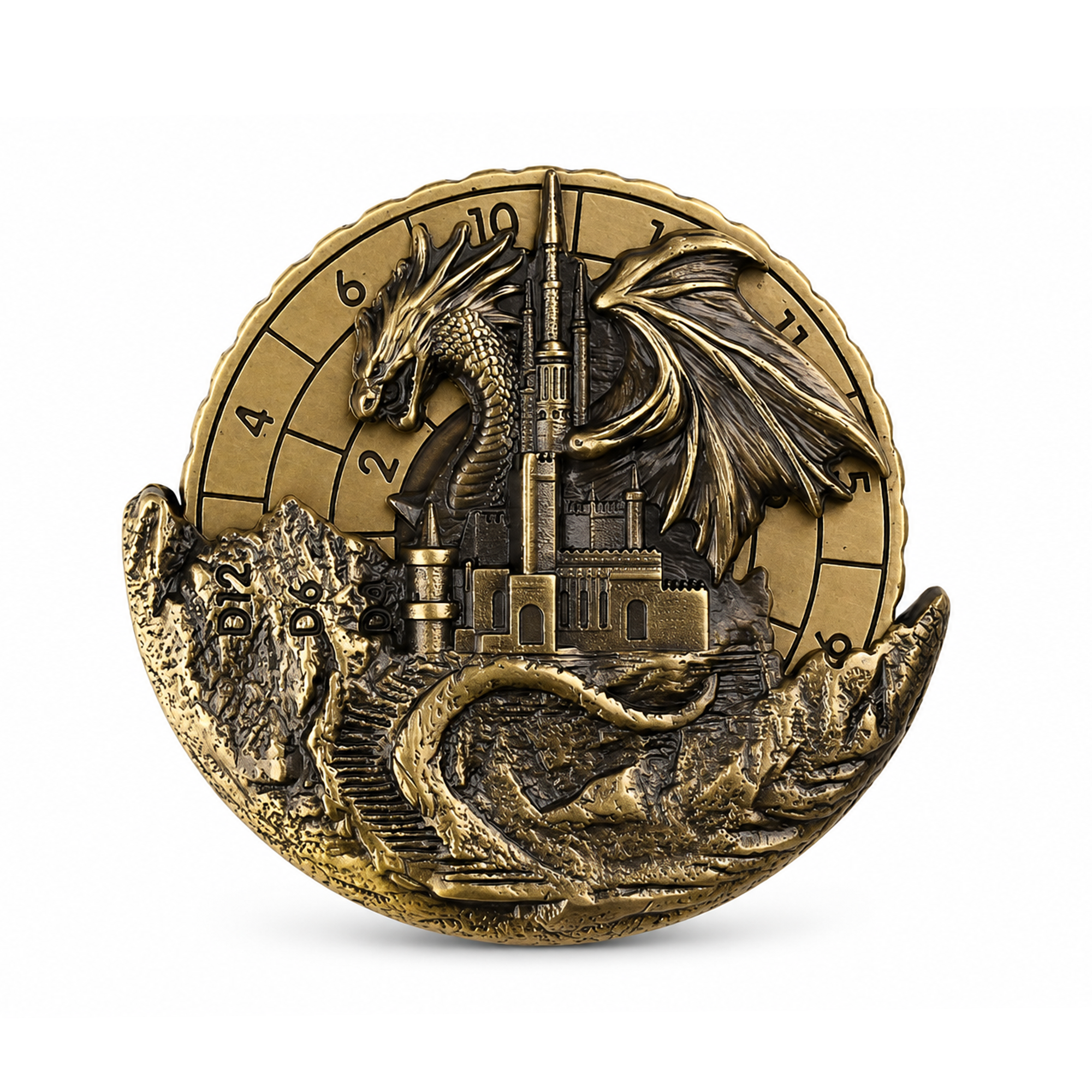 Dragon | 4 cm | Metal | Wheel Dice | Dungeons and Dragons thumbnail 3