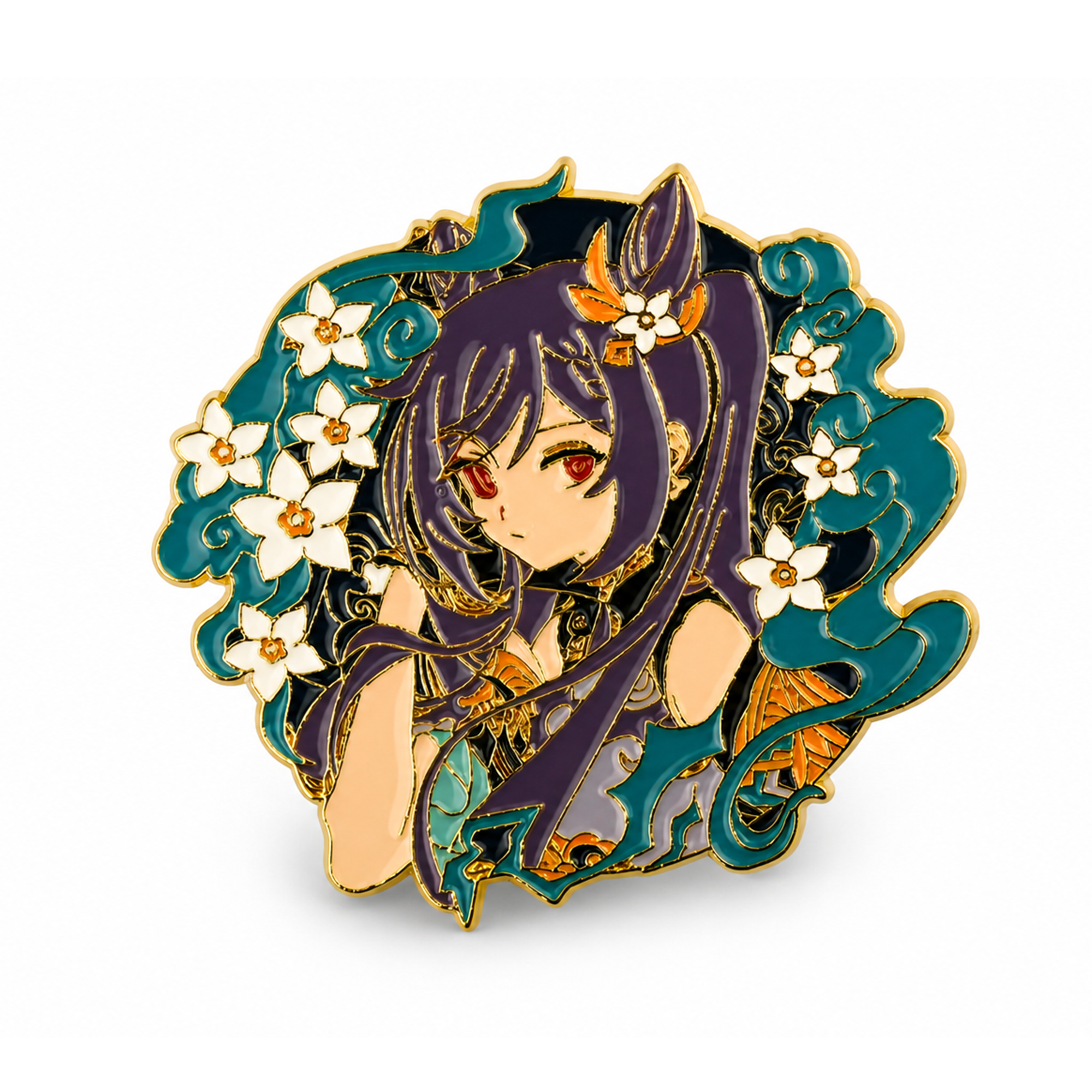 Xiao Hu Tao Ganyu | 6 cm | Metal | Anime Pin | Genshin Impact thumbnail 2