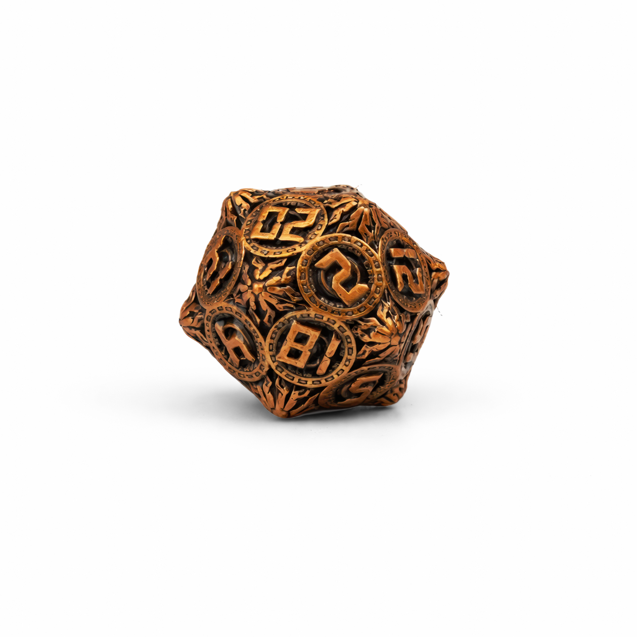 Antique Copper Solid Set | 3 cm | Metal | Set Of 7 Dice | Steampunk thumbnail 2