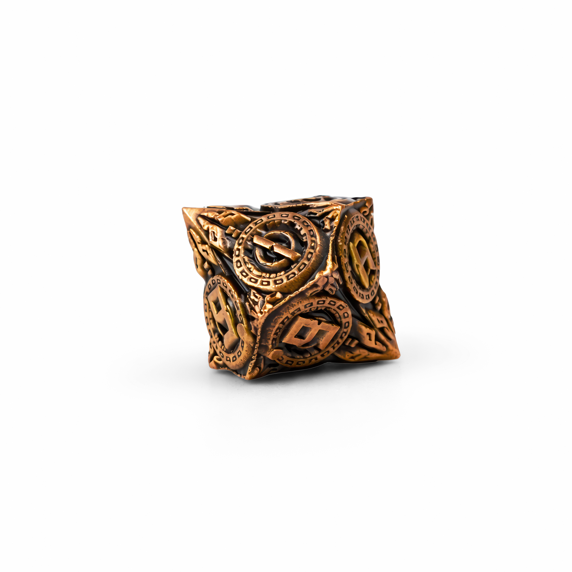 Antique Copper Solid Set | 3 cm | Metal | Set Of 7 Dice | Steampunk thumbnail 8