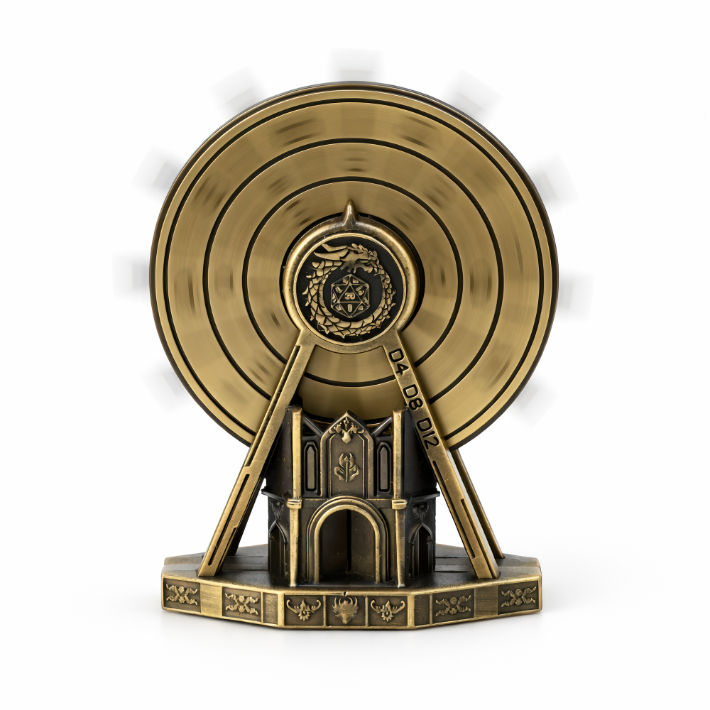 Brass | 11 cm | Metal | Wheel Dice | Cathedral Dungeon thumbnail 3